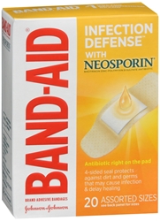 Band-Aid Brand, Adhesive Bandages, Antibiotic Assorted, 20 ct 
