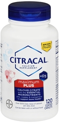 Citracal Maximum, Bone Health Supplement for Adults with D3, Caplets, 120 Count 
