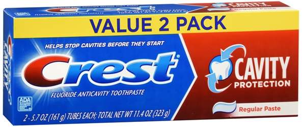 Crest Cavity Protection Toothpaste, Twin Pack, Regular 6.4 oz, 2 each 