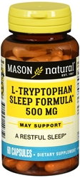 Mason Natural L-Tryptophan Sleep Formula Capsules, 60-Count Bottle 