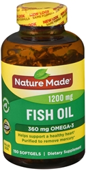 Nature Made Fish Oil 1200 mg w. Omega-3 360 mg Softgels Value Size 150 Ct 