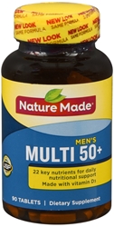 Nature Made Multi For Him 50+ Tablets w. D3-22 Essential Vitamins & Minerals 90 Ct 