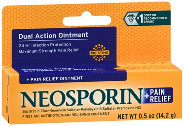 Neosporin First Aid Antibiotic Ointment Maximum Strength Pain Relief, 0.5-Ounce 
