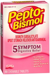 Pepto-Bismol Chewable Original 48 Tablets 