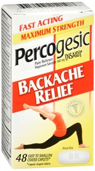 Percogesic Backache Relief Caplets 48 Each 