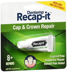 Recapit Loose Caps Repair Dental Cement - 0.4 Oz 