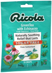 Ricola Cough Suppressant Throat Drops, Sugar Free, Green Tea with Echinacea 19 each 