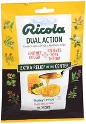 Ricola Dual Action Cough & Throat Drops, Honey Lemon 19 each 