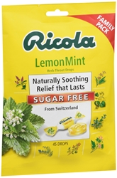 Ricola Herb Throat Drops, Sugar Free, Lemon Mint 45 each 