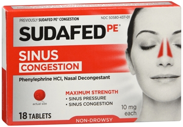 SUDAFED PE Congestion Tablets 18 each 