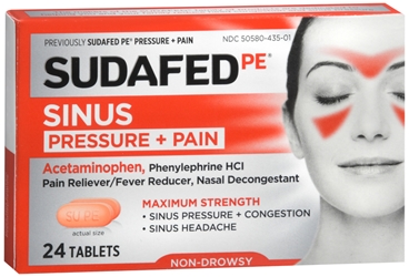 SUDAFED PE Pressure + Pain Maximum Strength Caplets for Adults 24 each 