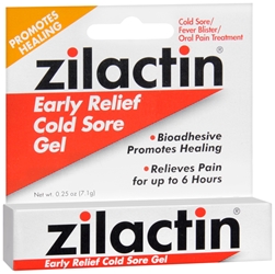 Zilactin Cold Sore Gel, Medicated Gel - 0.25 Oz 