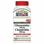 21st Century Glucosamine 250 mg and Chondroitin 200 mg Capsules, 120 Count 