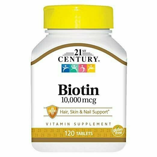 21st Century Biotin Tablets, 10,000 mcg, 120 Count 