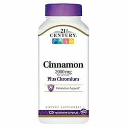 21st Century Cinnamon 2000 mg Per Serving Plus Chromium Vegetarian Capsules 120 count 