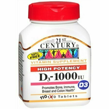 21st Century D3-1000 IU Tablets High Potency- 110 Tablets 