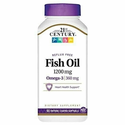 21st Century Fish Oil 1200 mg Enteric Coated Softgels, 90 Count 