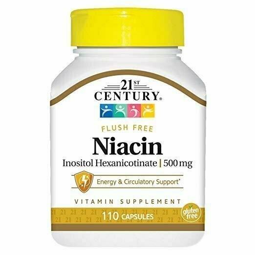 21st Century Niacin 500 mg Flush Free Capsules, 110 Count 