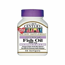 21st Century Omega-3 Fish Oil 1,000mg 60 Softgels 