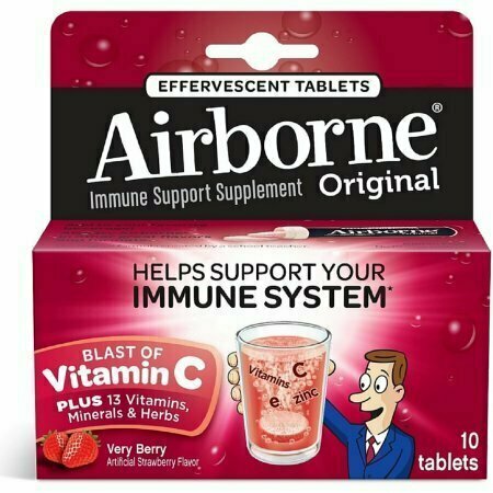 Airborne Immune Support Supplement Effervescent Tablets, Very Berry 10 each 