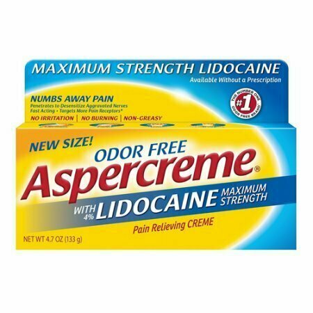 Aspercreme Maximum Strength Lidocaine Pain Relieving Creme, Non Greasy, 4.7 Oz 