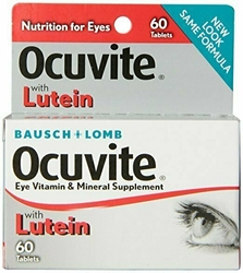 Bausch + Lomb Ocuvite Eye Vitamin and Mineral Supplement with Lutein, 60 Count Bottle 