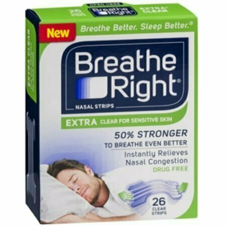 Breathe Right Nasal Strips, Extra Clear for Sensitive Skin 26 each 