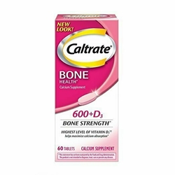 Caltrate 600+D3 (60 Count) Calcium and Vitamin D Supplement Tablet, 600 mg 