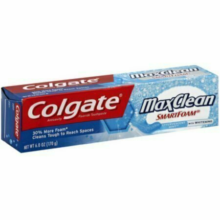 Colgate MaxClean SmartFoam with Whitening Toothpaste, Effervescent Mint 6 oz 