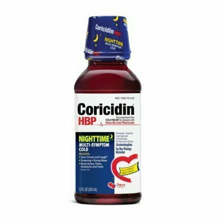 Coricidin Hbp Nighttime Multi Symptom Cold Relief Liquid - 12 Oz 