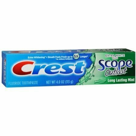 Crest Extra White Plus Scope Outlast Toothpaste, Long Lasting Mint 4 oz 