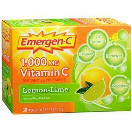 Emergen-C Vitamin C Drink Mix Packets Lemon Lime 30 Each 