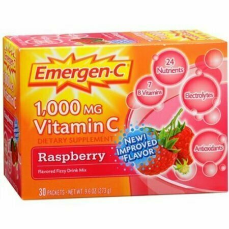 Emergen-C Vitamin C Drink Mix Packets Raspberry 30 Each 
