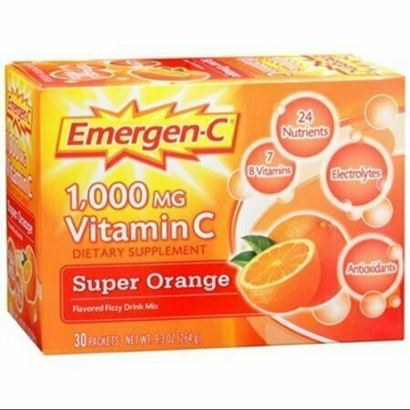 Emergen-C Vitamin C Drink Mix Packets Super Orange 30 Each 