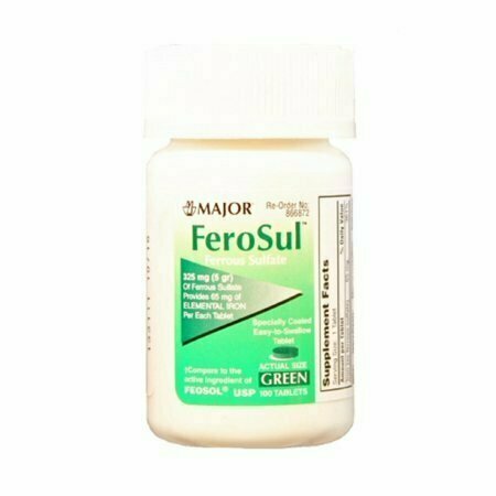 Ferrous Sulfate Green Tablets 325 mg 100 tablets 