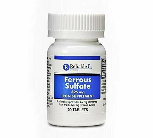 Ferrous Sulfate Iron 325 mg Generic for Feosol 100 Tablets 