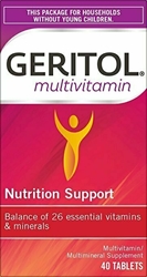 Geritol Multi-Vitamin Nutritional Support Tablets, 40 Count, Multivitamin/Multimineral Supplement for Adults, High in Vitamin A & Vitamin C 