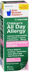GNP ALLERGY DAY BUBBLE GUM 5MG SYRUP 4 OZ 