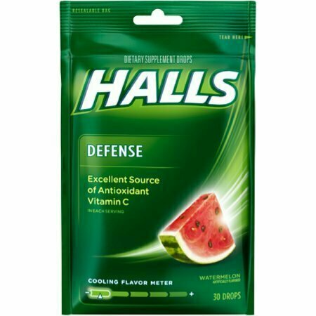 Halls Defense Vitamin C Drops Watermelon 30 each 