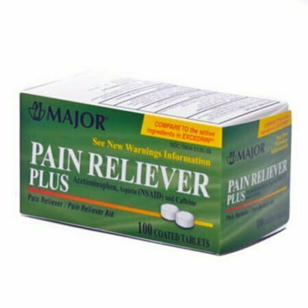 Major Pharma Pain Reliever Plus Pain Reliever Aid Tablets - 100 Each 