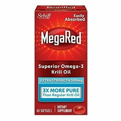 MegaRed 500mg Extra Strength Omega-3 Krill Oil, 40 Softgels 