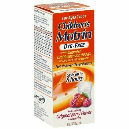 Motrin Childrens Dye-Free Pain Reliever/Fever Reducer, Original Berry Flavor 4 oz 