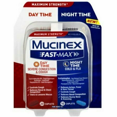 Mucinex Fast-Max Adult Day and Night Severe Congestion & Cough / Cold & Flu, 30 ct 