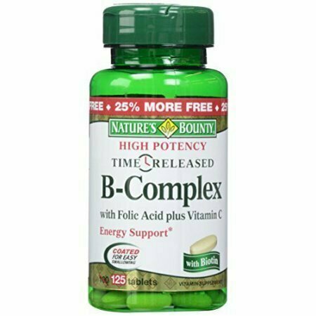 Natures Bounty B-Complex with Folic Acid plus Vitamin C Tablets 125 Each 