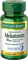 Natures Bounty Melatonin 10 mg, 45 Quick Dissolve Tablets 