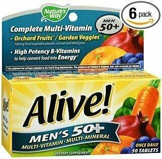 Natures Way Alive! Mens 50+ Multivitamin/Multimineral -50 Tablets 