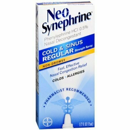 Neo-Synephrine Nasal Decongestant Spray Regular Strength 0.50 oz 