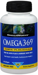 Omegaworks Omega 3.6.9, 60-Count Bottles 