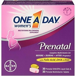 One A Day Womens Prenatal Multivitamins Two Pill Formula, 30+30 Count 