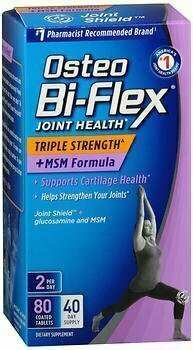 Osteo Bi-Flex Joint Health Triple Strength + MSM Formula Joint Shield + Glucosamine - 80 Coated Tablets 